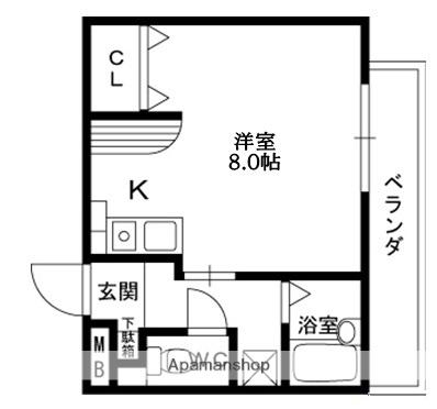 シュエット吉本(ワンルーム/3階)の間取り写真