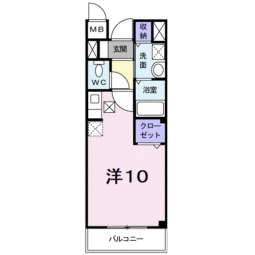 北六甲ヒルズ(1K/1階)の間取り写真