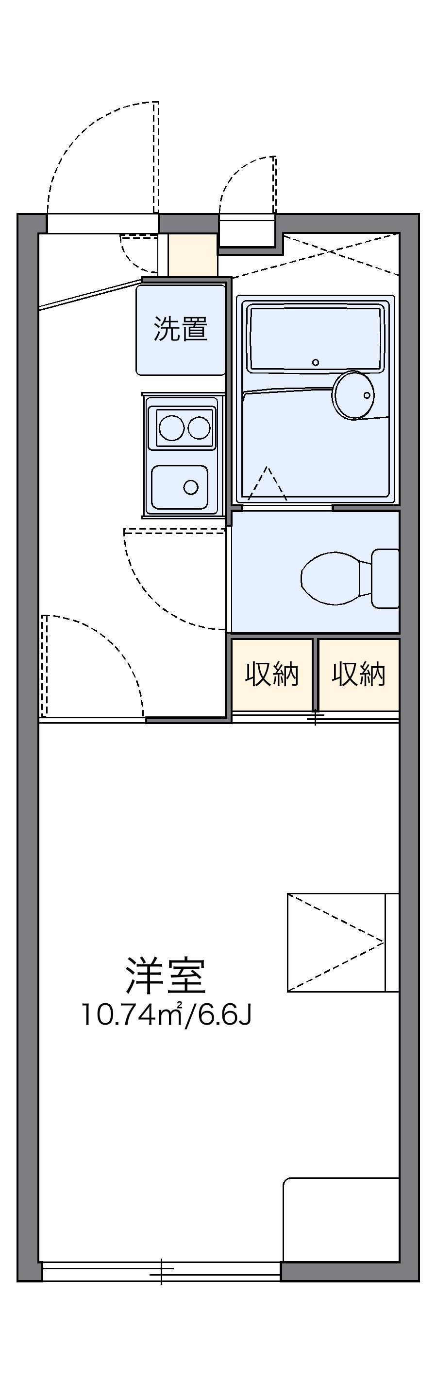 レオパレスベル芦屋(1K/2階)の間取り写真