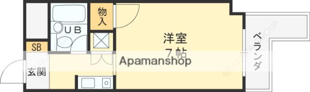 戎グリーンハイツ(1K/3階)の間取り写真