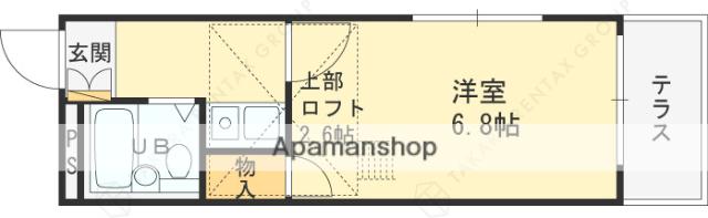 レオパレス打出第二(1K/1階)の間取り写真