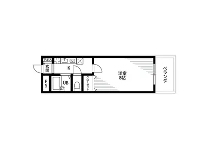 アンプルール宝塚(1K/2階)の間取り写真