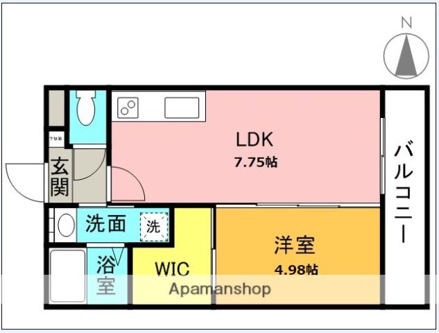 MSCOURT今津山中町(1DK/2階)の間取り写真