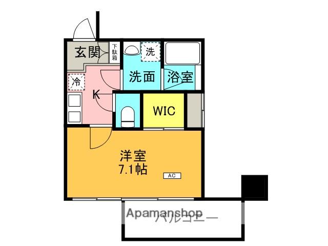 ブランシエスタ西宮(1K/3階)の間取り写真