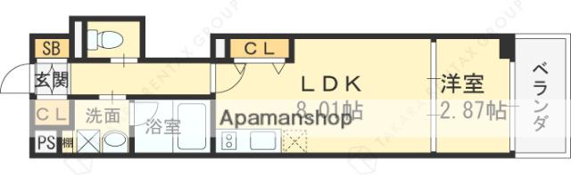 ULYSSES芦屋(1LDK/2階)の間取り写真