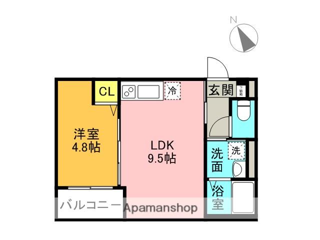 メゾンショコラダブル(1LDK/2階)の間取り写真