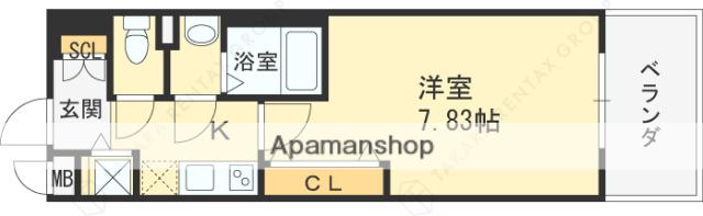 LUXE東灘(1K/5階)の間取り写真