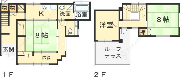 阪急電鉄甲陽線 甲陽園駅 徒歩8分 2階建 築52年(3K)の間取り写真