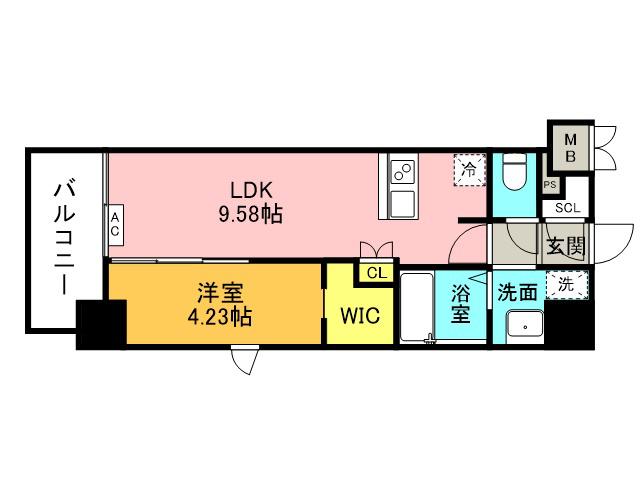 BRIS西宮(1LDK/4階)の間取り写真