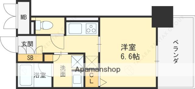 ジオエント西宮北口(1K/11階)の間取り写真