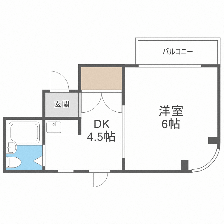 立花スプリングス(1DK/4階)の間取り写真