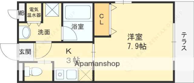 聚楽荘仁川C棟(1K/1階)の間取り写真