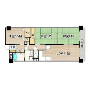 ボヌール ソシア(3LDK/4階)の間取り写真