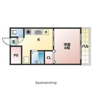 サンハイツバロンⅡ(1K/2階)の間取り写真