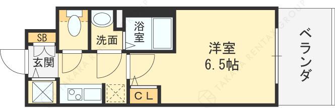 S-RESIDENCE高井田BELETA(1K/7階)の間取り写真