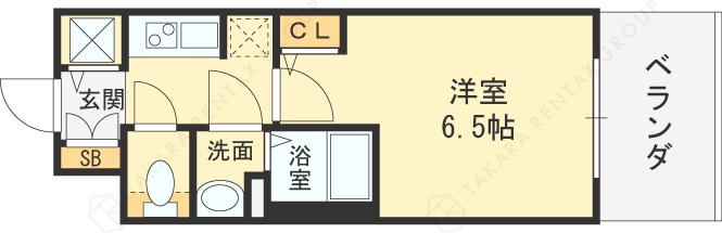 S-RESIDENCE高井田BELETA(1K/7階)の間取り写真
