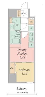 ARTIZA尼崎立花(1DK/6階)の間取り写真