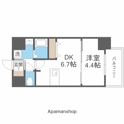 ファステート尼崎クロノス(1DK/9階)の間取り写真