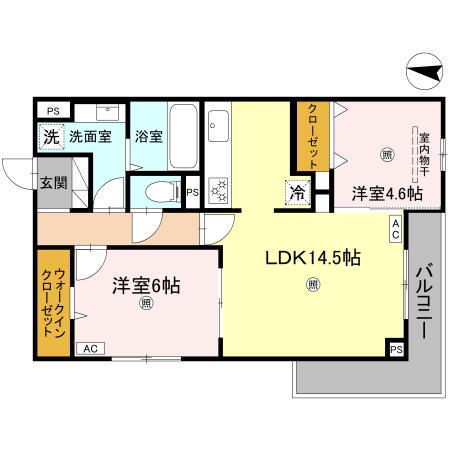 MAISON DE 青木(2LDK/2階)の間取り写真