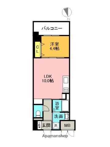 エーレックス西宮(1LDK/3階)の間取り写真