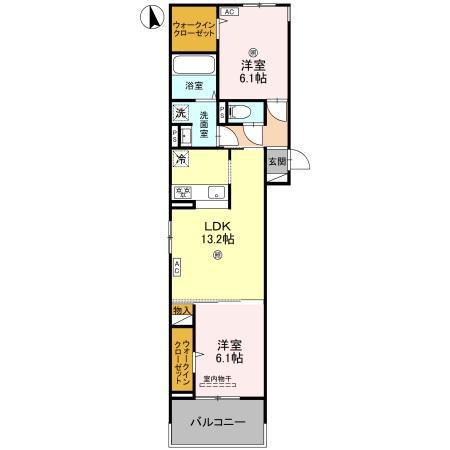 メゾン・ド・プティエル今津(2LDK/3階)の間取り写真