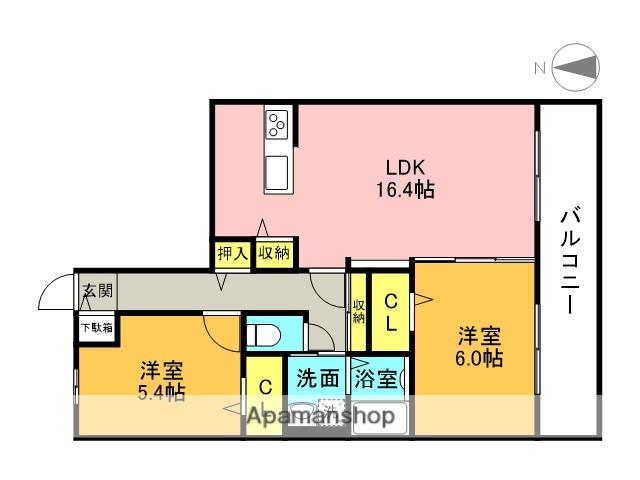 WELL HAPPY(2LDK/3階)の間取り写真