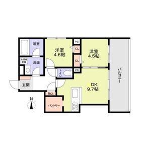 ブライトガーデン(2DK/1階)の間取り写真