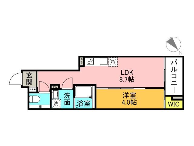 S-MOVE西宮今津(1LDK/4階)の間取り写真