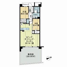 シエリア甲子園一番町(2LDK/1階)の間取り写真