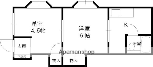 ビーコンハイツPARTⅠ(2K/2階)の間取り写真