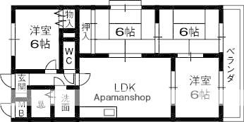 友田コーポラス(4LDK/3階)の間取り写真
