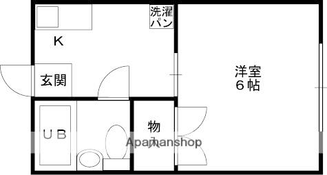 松ハイツ(1K/1階)の間取り写真