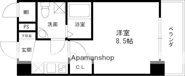 セレニテ甲子園1号棟(1K/7階)の間取り写真
