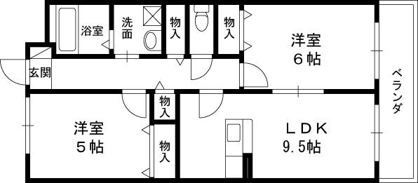 セリージャ デ トーア(2LDK/1階)の間取り写真