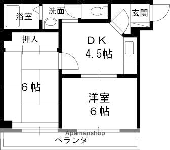 江上イエム(2K/3階)の間取り写真