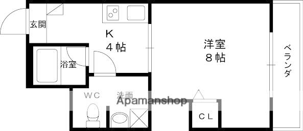 ルプリーズ西宮北口(1K/4階)の間取り写真