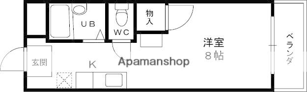 ルピナス(ワンルーム/3階)の間取り写真