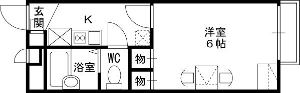 レオパレス T&Y(1K/2階)の間取り写真