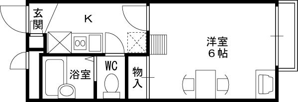 レオパレス 甲東園(1K/1階)の間取り写真