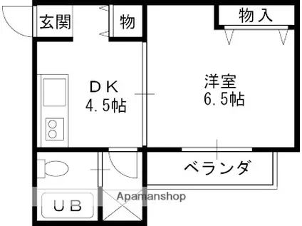 ハイツヤマトⅡ(1K/1階)の間取り写真