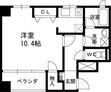 TSURUGI(1K/5階)の間取り写真