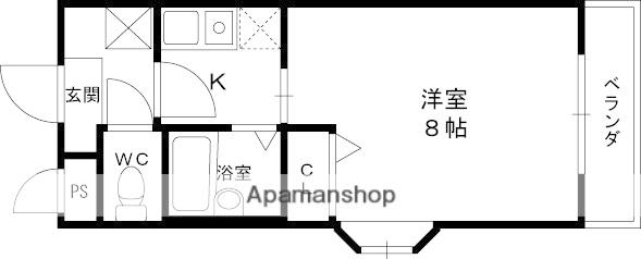 クレアコート産所町(1K/1階)の間取り写真