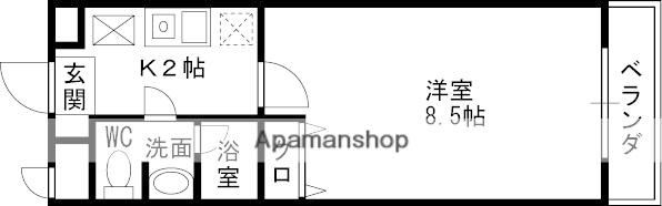 コンセール愛宕山(1K/2階)の間取り写真