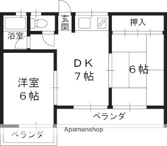 ウエストハイツ(2DK/2階)の間取り写真