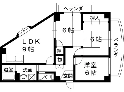 メゾン351(3LDK/1階)の間取り写真