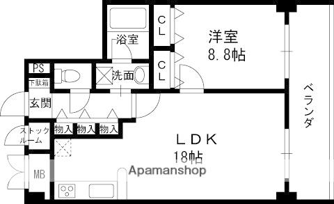 シャルム甲子園口(1LDK/2階)の間取り写真