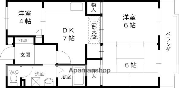 メゾンアイリス(3DK/3階)の間取り写真