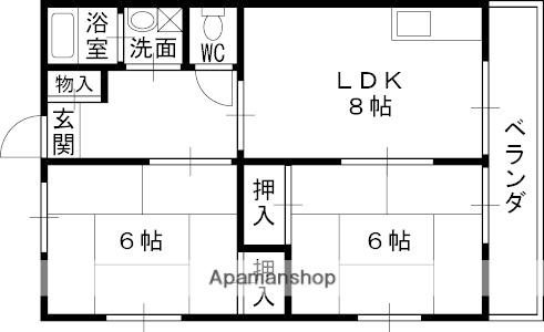 アリコヴェール甲子園(2LDK/2階)の間取り写真