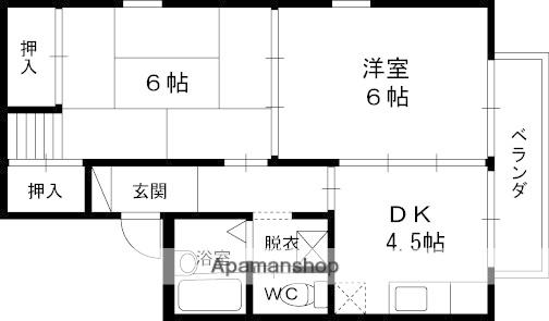 シオン甲子園(2DK/1階)の間取り写真