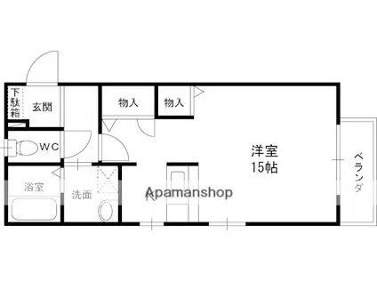 ドリーム北口(ワンルーム/1階)の間取り写真